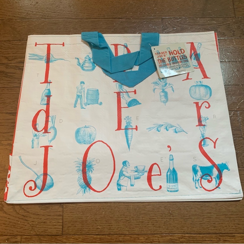 Trader Joe's "Hold the Bottles" Reusable Grocery Tote 7.3 Gallon Capacity NEW!!
